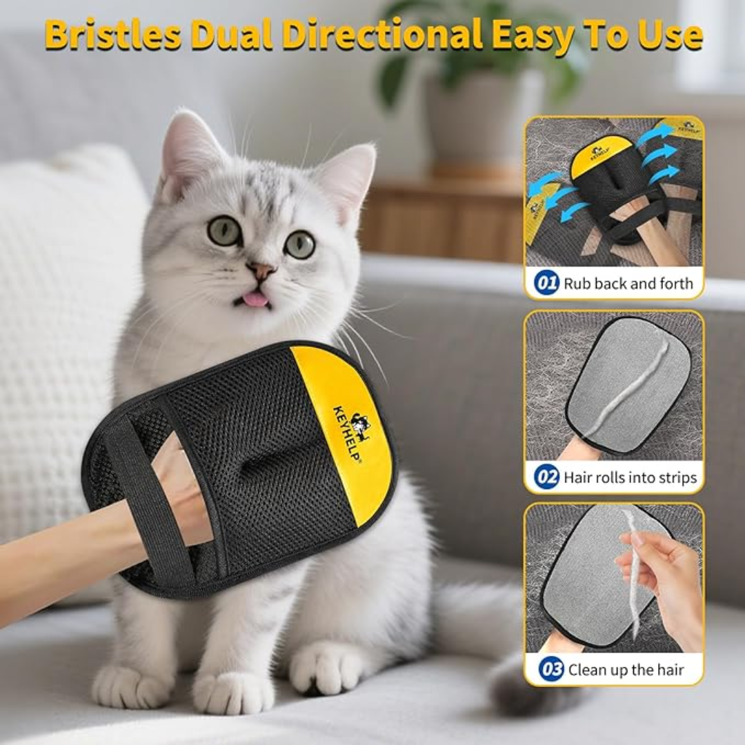 Summer Clearance!2Pc Pet Hair Removal Glove,Pet Hair Remover,Washable Reusable Double Sided Static Pet Hair Removal Glove for Couch,Furniture,Carpet,Car Seat